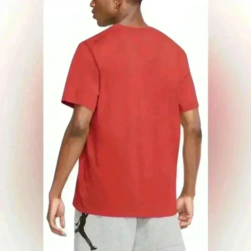 Jordan Air Essentials T-Shirt standard small red MJ signature Rare! Basketball